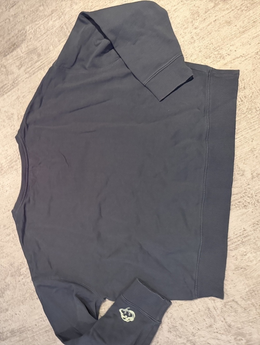 Navy Pact Organic AF embroidered cotton boxy crew neck sweatshirt XL - Picture 4 of 4